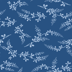 Japanese Wild Bouquet Vector Seamless Pattern