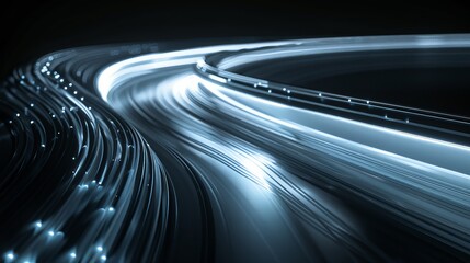 Illuminating Futuristic Light Trails Along Curved 3D Path