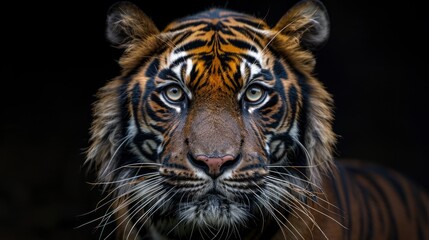 Fototapeta premium Sumatran tiger nose stock photo, capturing the powerful and fierce presence of this majestic predator