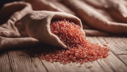 Red rice in a sack