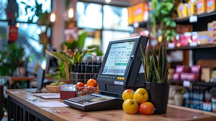 Point of Sale Terminal Displayed on Desk