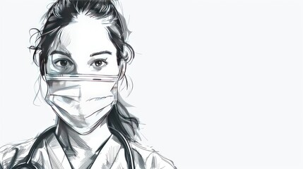 A female doctor in a medical mask.