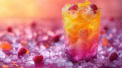 Studio Photography of a Colorful Crushed Ice Slushy Beverage