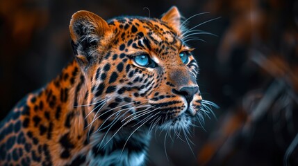 Obraz premium Leopard on safari, capturing the wild beauty and majesty of this magnificent animal