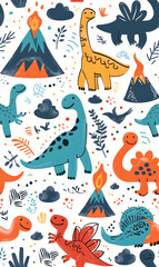 cartoon 2d illustrator doodle pattern, cute pattern in graphic seamless pattern