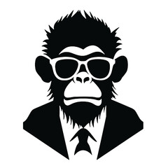 monkey in suit silhouette
