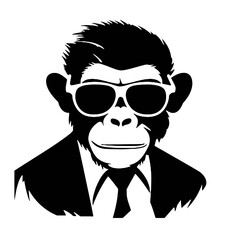 monkey in suit silhouette
