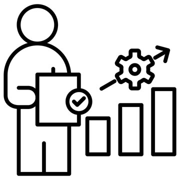 person analyzing growth chart icon clip art preview