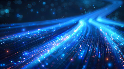 
Blue light streak, fiber optic, speed line, futuristic background for 5g or 6g technology wireless data transmission, high-speed internet in abstract. internet network concept.