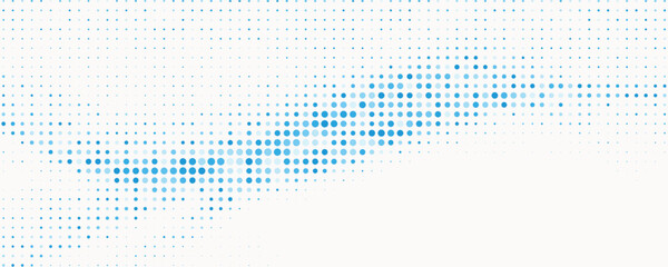 Abstract blue halftone dotted border