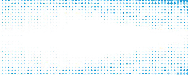 Abstract blue halftone dotted border