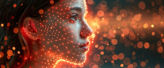 Fototapeta premium A captivating collage of futuristic robots, AI interactions, cybernetic advancements, and cosmic landscapes, highlighting humanity's integration with technology and the wonders of the digital and cosm