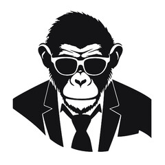 monkey in suit silhouette
