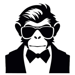 monkey in suit silhouette
