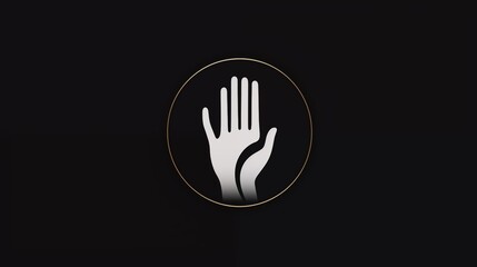 Obraz premium Black and white hand symbol in a minimalist design