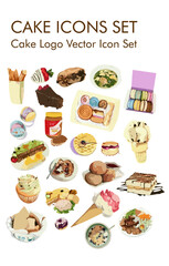 Cake logo vector Icon set