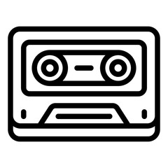 Cassette tape icon representing vintage audio recording media.