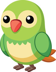 Fototapeta premium Adorable Cartoon Lovebird Vector. 