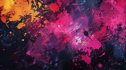 Vibrant Chaos: Dripping Hues on a Deep Canvas