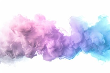 Vibrant Pink Party Fog and Isolated Colorful Smoke in Blue, Cyan, Purple, and Light Green Hues Creating Dynamic 3D Cloud Graphics on a White Background