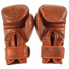 Pair of Brown Leather Boxing Gloves