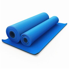 Rolled Up Blue Yoga Mat