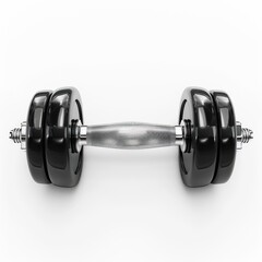 Obraz premium Black Dumbbell on White Background