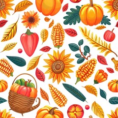Autumn Harmony: Harvest Elements Pattern