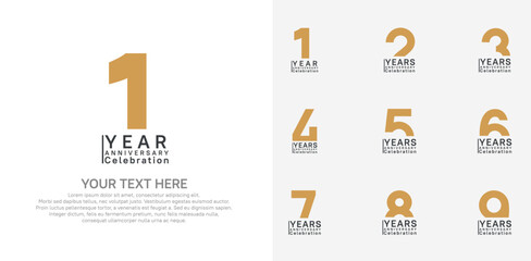 anniversary logotype style with brown and black color can be use for company celebration event