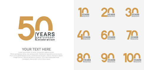 anniversary logotype style with brown and black color can be use for company celebration event