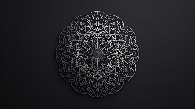 Circular Pattern Mandala Flower Rose Style Vector Lotus Leaf Henna Mehndi Meditation Tattoo Decoration Ornament. AI generated