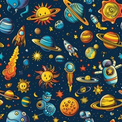 Cosmic Symphony: A Hand-Drawn Space Adventure