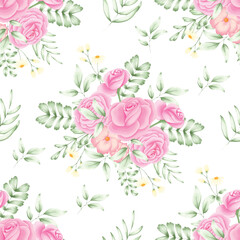 watercolor pink floral arrangement pattern