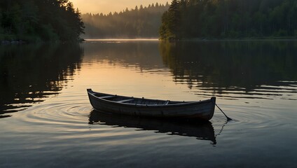 Fototapeta premium About the glimmer of sunlight dancing on a tranquil lake ai_generated