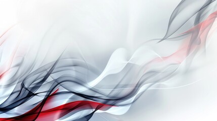 Abstract Red and Blue Swirls on White Background