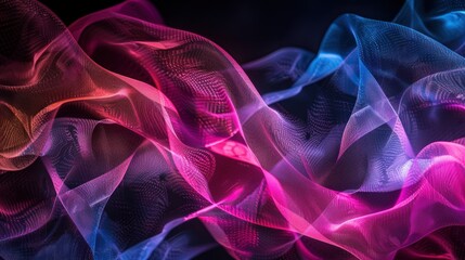 Obraz premium Abstract Neon Waves on Dark Background