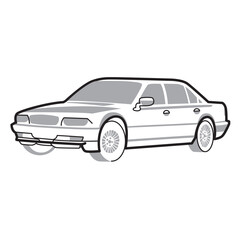 simple illustration of a sedan car
