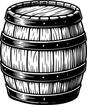 recommend clip art: Wooden barrel line drawing vector
