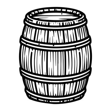recommend clip art: Wooden barrel line drawing vector