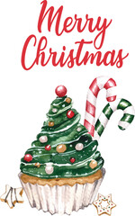 Merry Christmas watercolor vector  illustration,  watercolor Christmas cards, Christmas Digital Prints, T-shirt Prints, Christmas T-shirt prints