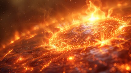 3d view of sun in the space