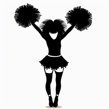 recommend clip art: Silhouette of a Cheerleader with Pom-Poms