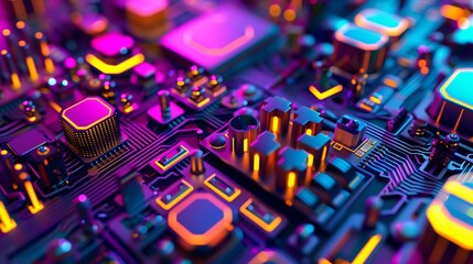 Fototapeta premium circuit board with glow light