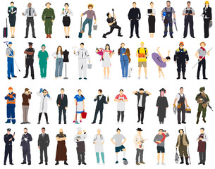 different people profession occupation set huge collection