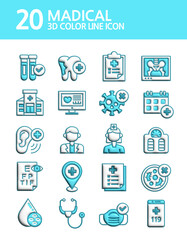 Hospital, Virus, Clinic, 3D, Bone, Teeth, dlqcp, Doctor, Nurse, Chart, Icon, 3d, Blood Donation