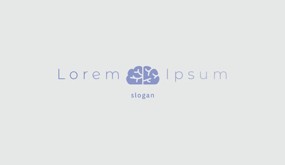 Logo design simple typography brain design technology