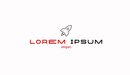 Logo design simple typography illustration rocket design technology