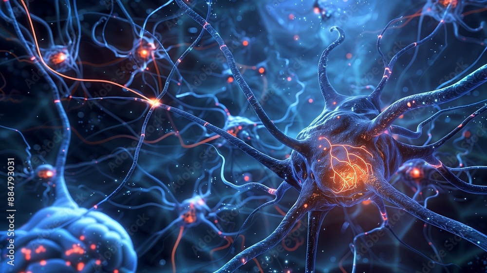 Poster neural network transfer function, showing a direct brain-computer