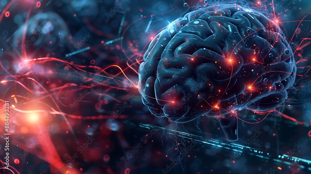 Poster neural network transfer function, showing a direct brain-computer