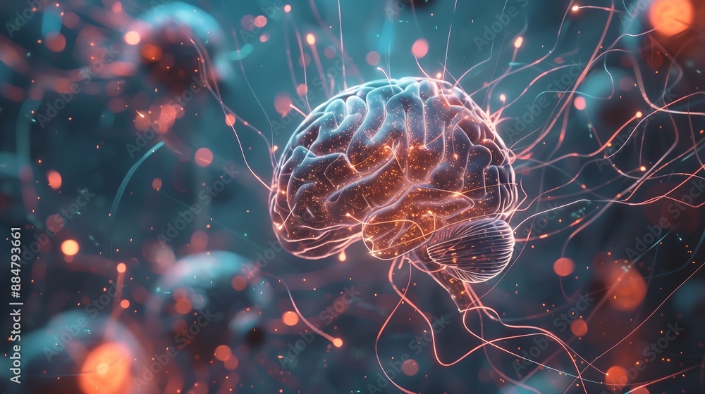 Poster neural network transfer function, showing a direct brain-computer